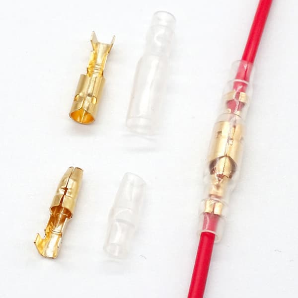 200 stk. 4 mm messing han- og hun-kugleterminaler ledningsforbindelsesblok til m/kappe