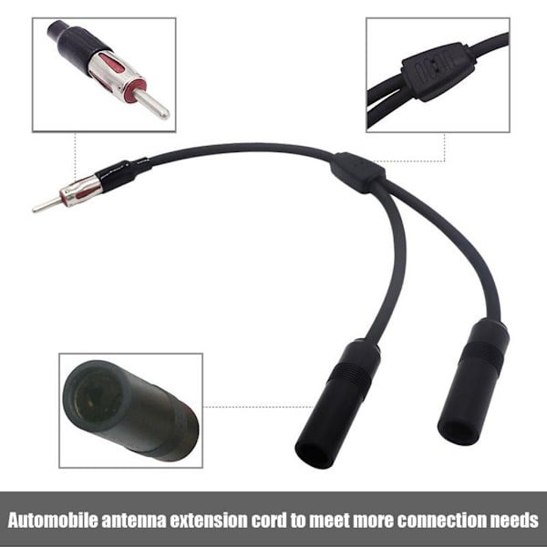 Universal bilantennkabel 1 för 2 bilantennförlängningskabel Radioadapter