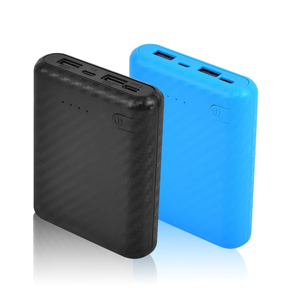 DIY Power Bank Box 4x18650 Batteri Case Skal med flera färgval Batteri ingår ej 5V/2,4A USB utgång Blue