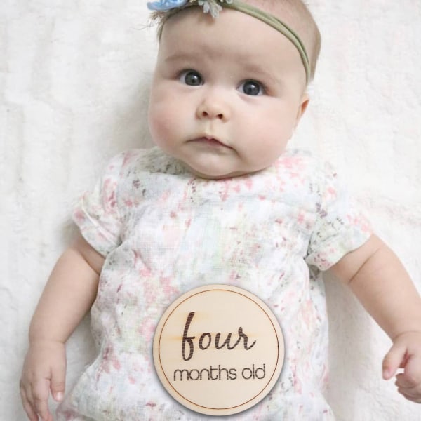 1-12 Boho månader baby månatliga milstolpekort Baby Fotokort Födelseskylt Fotografisk rekvisita