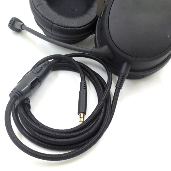 Löstagbar spelhörlurskabel 1,5 m 60 tum Brusreducerande headset Gamingkabel Audio för HyperX Cloud för Alpha/Fl