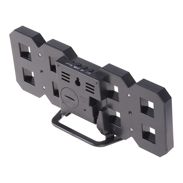 3D LED digital väckarklocka Ljusstyrka Justerbar elektronisk vägghängande klocka Black - Green word