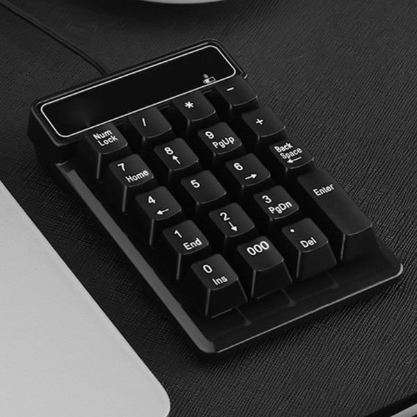 Bärbar USB trådbunden numerisk knappsats 19 nycklar Digitalt numeriskt tangentbord Stora print
