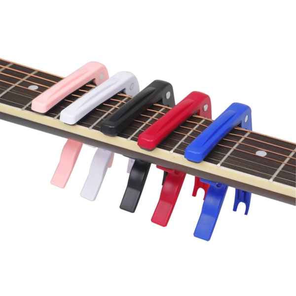 Plastgitarr Capo Lätt att använda Lämplig för 6-strängad akustisk klassisk elektrisk gitarr Capo Clip Gitarrtillbehör Black