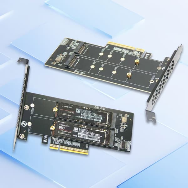 To M.2 NVME M Key til PCIe X8 Adapterkort PCIE Kredsløbs Splitkort