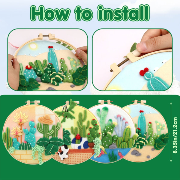 Broderisatser Nålfiltningstillbehör Kit med filtnål och instruktioner, nålfilttillbehör med verktyg 4 as shown