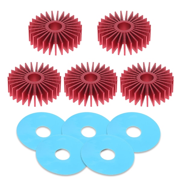 36mm Rund Kjøleribbe for Voron 2.4 3D-printer Steppermotor Aluminium Kjøleribbe Red 5pcs