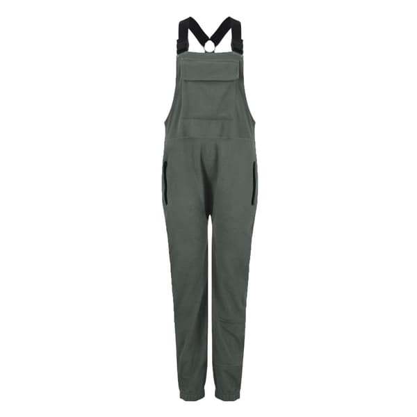 Fleece jumpsuit for kvinner, løs passform, vinter, uformell stil, justerbar, varm, med lommer Gray M