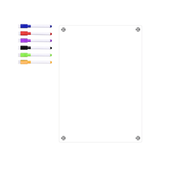 Magnetisk veckokalender för kylskåp, akrylmagnetraderingstavla, veckoplaneringstavla Tydliga whiteboard-kalendertavlor L