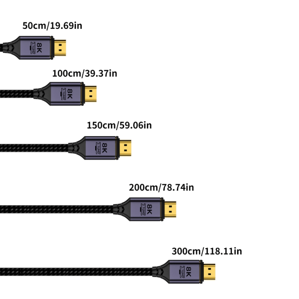 Höghastighets HDTV2.1 Magnetisk kabelstöd 8K@60Hz 4K@120Hz 2K@240Hz HDMI-kompatibel hane till HDMI-kompatibel hansladd 1.5m