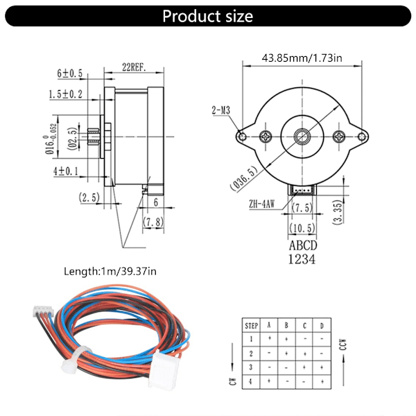 3D Printer Del Stepper Motor til Voron 2.4 Hotend Ekstruder 36mm Cirkulær