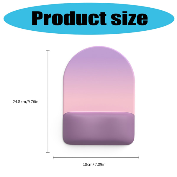 Ergonomisk Gradient Musematte med Hukommelsesskum Håndleddsstøtte Sklisikker Base A