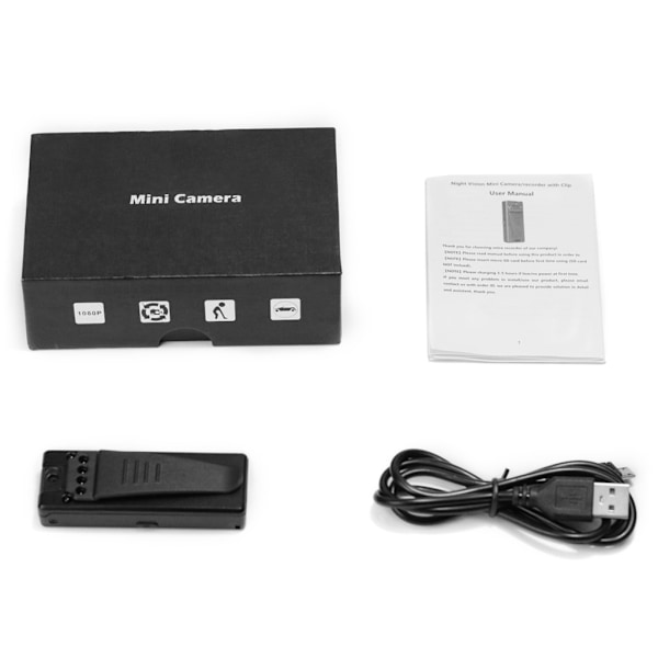 Mini Bärbar Clip Camera Video Recorder DV Micro Camcorder 32GB TF-kort
