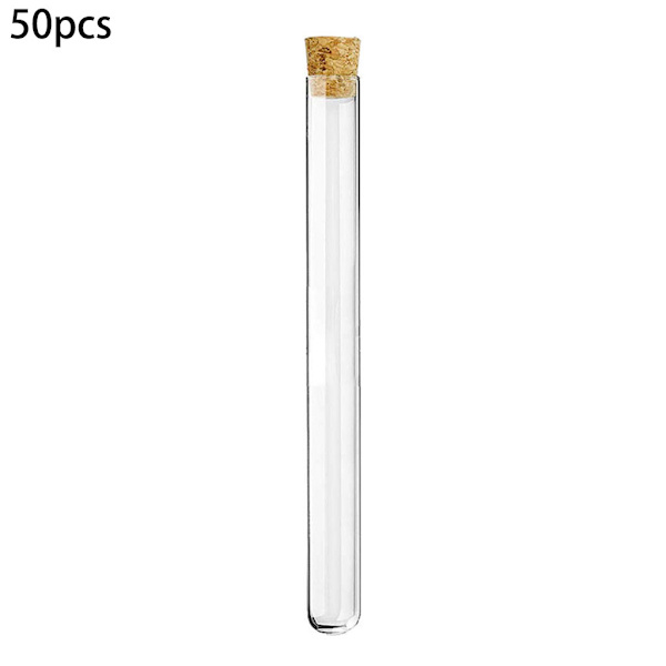 50 stk. 3 ml plastikcentrifugerør sæt 12 x 60 mm laboratorieglas med beskyttelseshætte, ideel til laboratorieskole