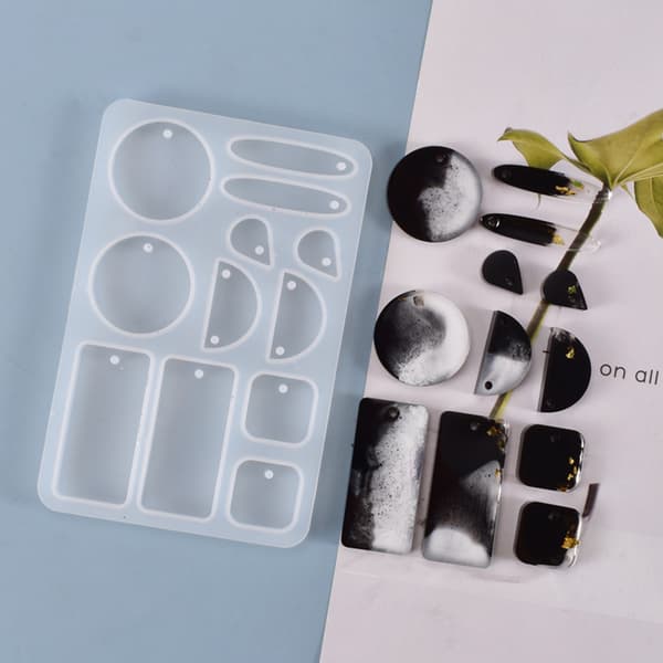 Krystall Epoxy Resin Form Multi-stil Øredobber Øredråpe Danglers Silikonform