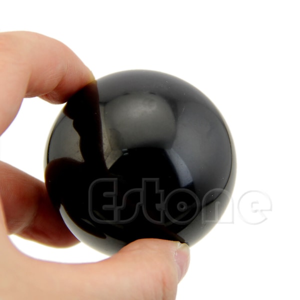 50mm Asian Natural Black Obsidian Sphere Large Stone Needle Ball Healing Stone