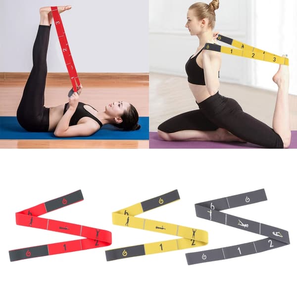 Stretching Strap Loop Yoga Strap Physicals Therapy 8 Loop Yoga Strap Yoga Stretching Elastisk Stretch Strap för träning Red