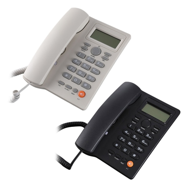 Uppringare Display Telefon Handsfree samtal Fast telefon med sladd Fast telefon för hemmakontor Hotell KX-T2025 White