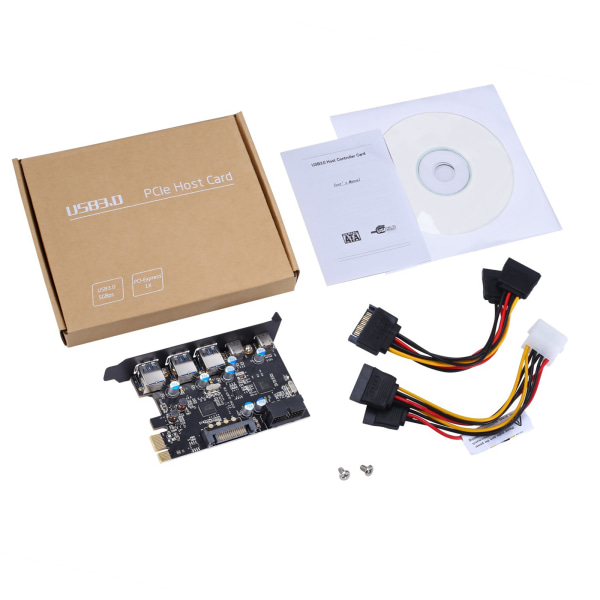 PCI-E USB3.0-kort 5-portar typ C (2) TypA (3) FL1100 Chip 5 Gbps utan extra power för stationär dator PC
