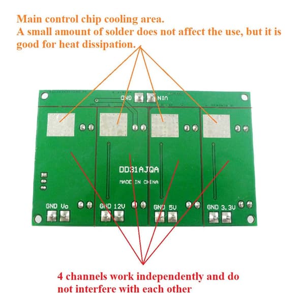 3A 4-kanals 3,3V 5V 12V Step Down Converter Modul Step Down Converter Board
