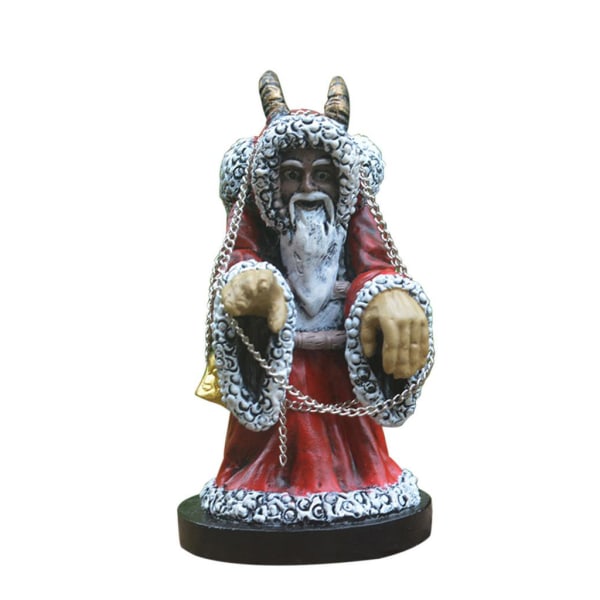 Halloween Krampus Resin Staty Får Horn Santa Claus Skulptur Trädgårdsdekor