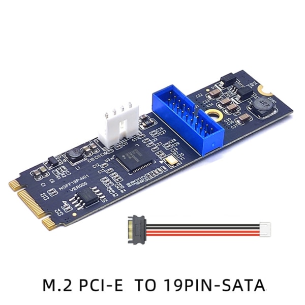 M2 NVME till Type-C Front Type-E A-Key 19PIN Extension USB3.2 Adapter Card 5Gbps Support-Renesas uPD720202 Chipset null - TypeE