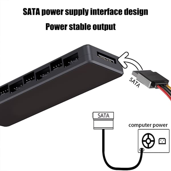 Blæser- og lysstyringshub med 5V 3Pin ARGB 4Pin PWM til PC-modding