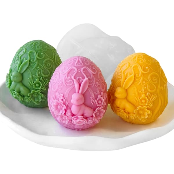Robust Kanin Egg Silikonform For DIY Påske Duftlys Og Gaver