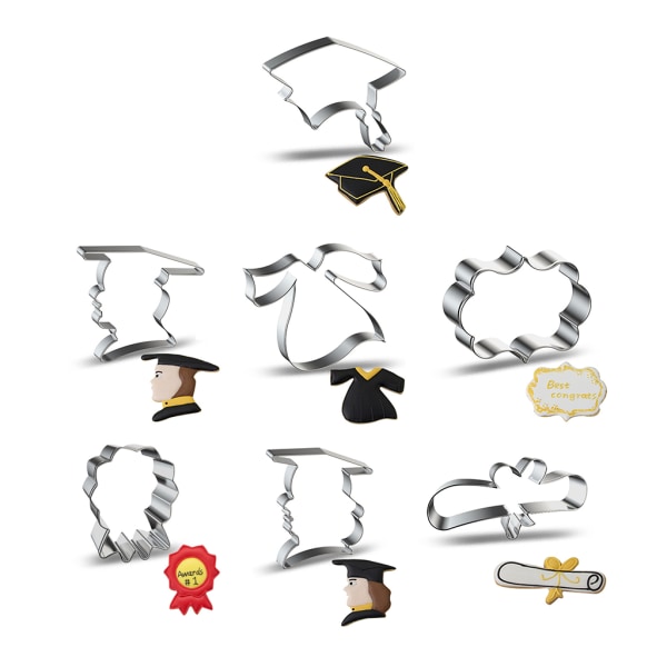 Kakeform i rustfritt stål, kjeksform, bakeutstyr, husholdningsbruk, Graduation (Eksamensfeiring)