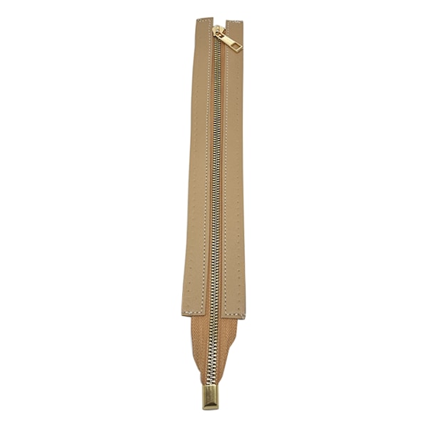30 cm PU-läderdragkedja med hål Metallblixtlås Gör-det-själv-dragkedja Byte av hårdvara Dragkedja Tillbehör för sömnadshandväska Khaki