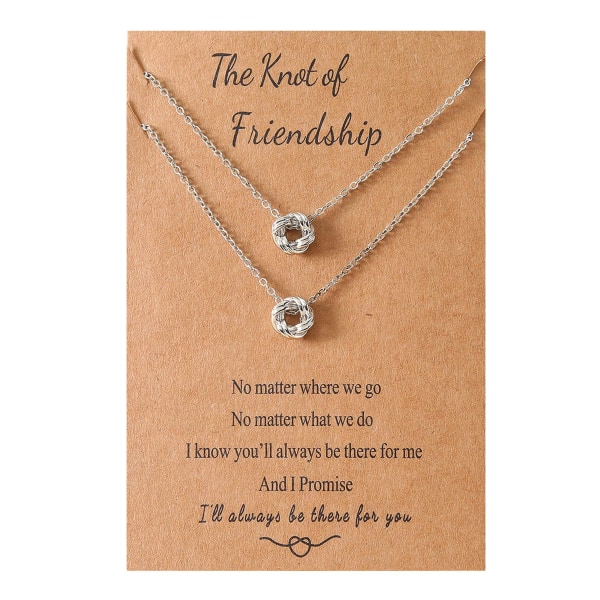 2/3 st Best Friend Knot Halsband för Infinity Friendship Halsband Smycken Födelsedag jul brudtärna presenter för kvinnor Silver - 2