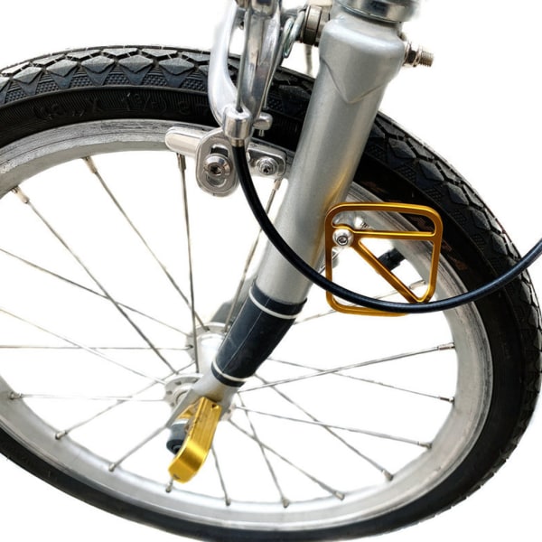 Cykel framgaffel för skydd Deflektorplatta Hollow Light bromsledningsskydd Kompatibel för w/ Brompton Bike Acc Silver