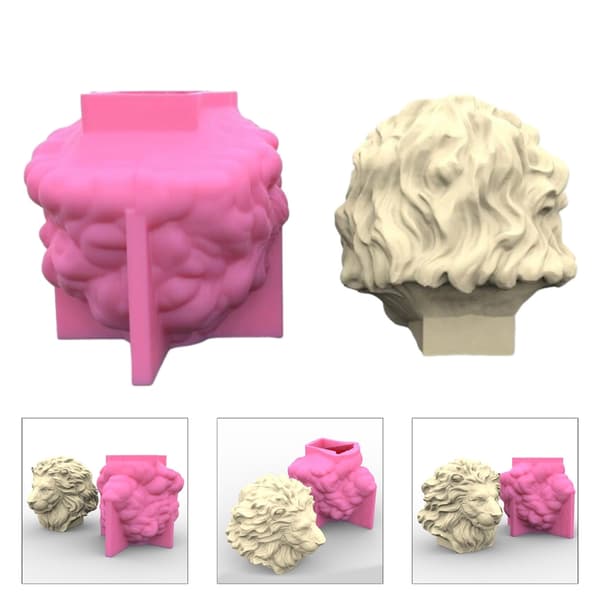 3D Løvehoveder Lysform Håndlavede Lys Aroma Voks Sæbeforme til Dekoration