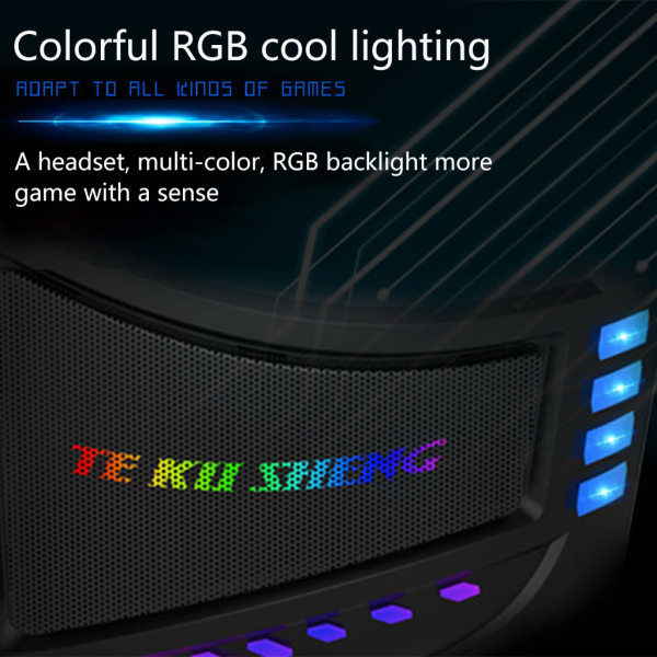 RGB färgglada öronkuddar Gaming Headset Hörlurar Premium rundstrålande mikrofon för PC Laptop chockerande ljudkvalitet