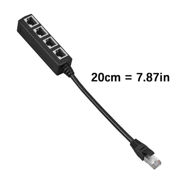 1 til 4 Port Ethernet-kontakt Adapterkabel for Bærbar PC Stasjonær Datamaskin