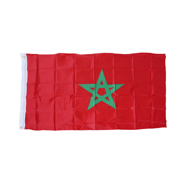 Marockansk polyester för banderoll, Marockos flagga trädgård Polyester marockansk flagga nationella banderoller för parader för OS 90x1