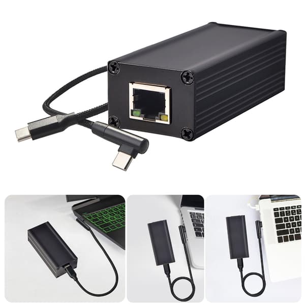 10/100 Mbps PoE til USB C-konverter til smartphone USB C til Ethernet-adapter