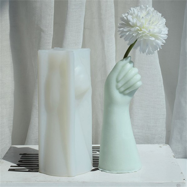 Blomkruka Form Handgest Vas Betong Ljusstake Mould Gör-det-själv-suckulentplanteringsformar Molds