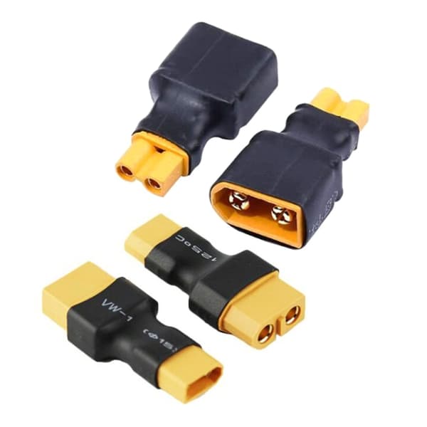 4 stk. XT60 til XT30 batteriladerladeadaptere for FPV-droner
