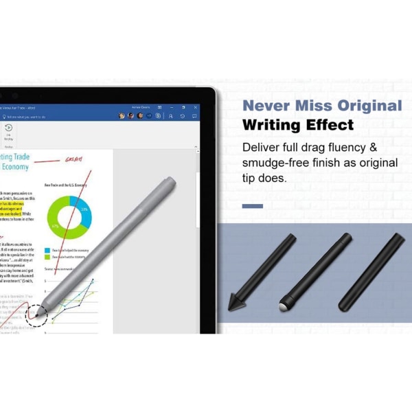 3-pack ersättningssats för ytpennaspets Original pennspetspåfyllning för SurfacePro4 / 5 / 6 / 7 penna