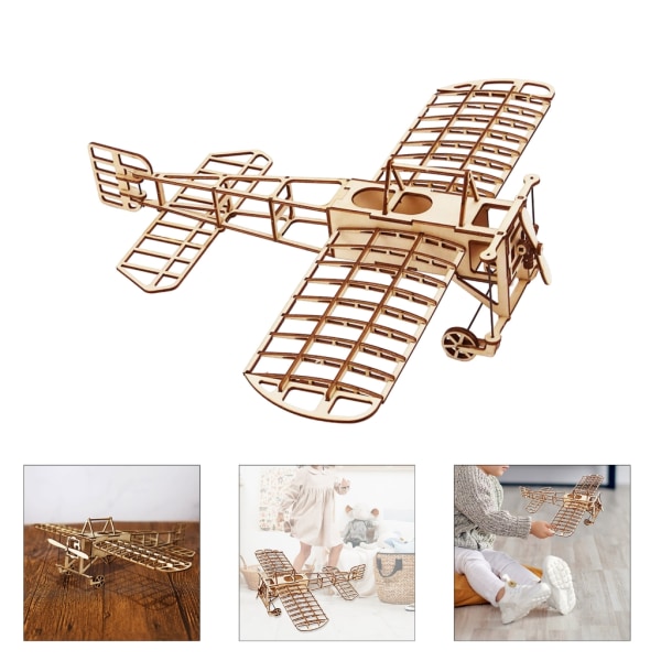 Wood Model Aircraft set Wood Puzzle DIY Wright Flyer modell Flygplan set för barn Vuxen Woodcraft set att bygga present