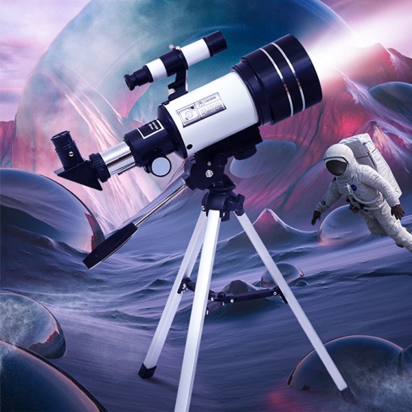 70 mm bländare 300 mm brännvidd Astronomiskt brytande teleskop 150X för  barn Nybörjare Eucatioanl Toy ABS & Alloy 2098 | Fyndiq
