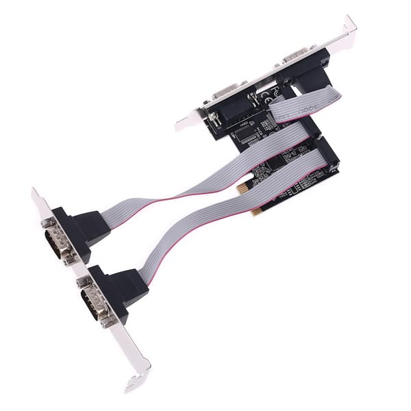 99100 Chipset PCIe 4-portar seriell tilläggskort Multi RS232 DB9 COM Expansion Riser