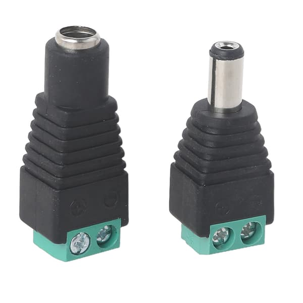 12V DC Strömkontakt 5.5mmx2.1mm Hane+Hona Strömjack Adapter för LED-strip CCTV Säkerhetskamera Plugg Barrel Ada
