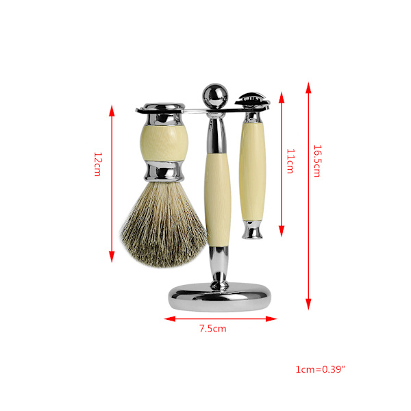 Män Manuell Raksats Skäggrengöringsborste Rakapparat för Razor Stand Grooming Tool D