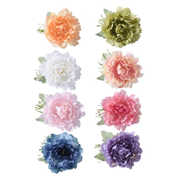 2-pack eleganta gardinhållare konstgjord blomma dekorativa repbindningsklämmor pink