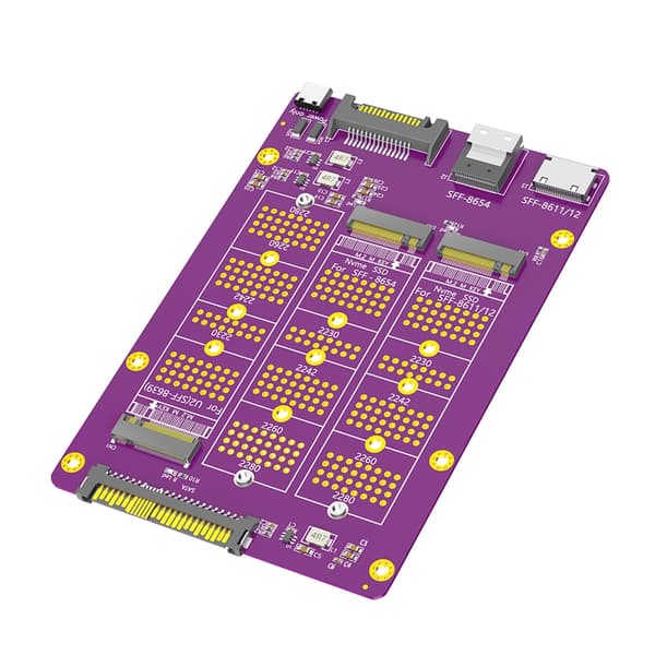 SFF-8611/8654/8639 SSD-adapterkort för snabb installation och prestanda