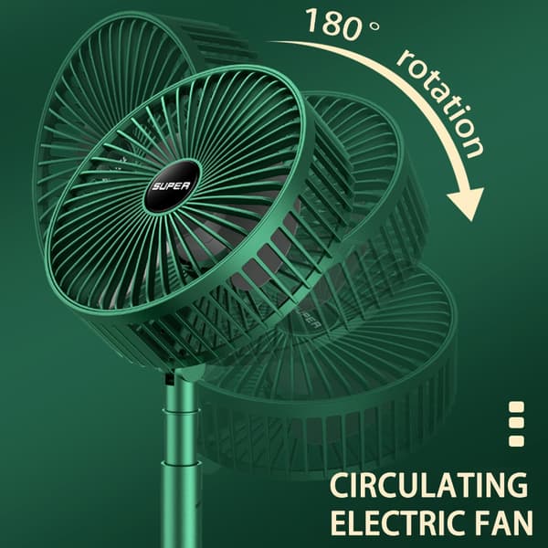 Støjsvag Ventilator 2 Hastigheder Genopladelig Mini Ventilator Foldbart Design til Sengekant Camping White charging