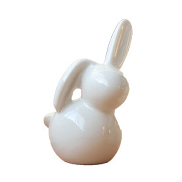 Ren vit kanin keramiska figurer Heminredning Kina present, modern staty null - A Pattern