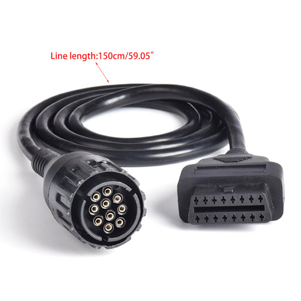 10-Pin OBD till 16-Pin OBD2 Diagnostisk Adapter Kontakt Kabel Scanner Verktyg för